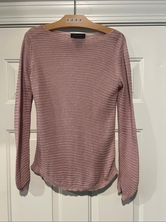 Tahari Sweaters - Tahari Dusty Rose Sz XS Lightweight 100% Linen Sweater Minimalist Quiet Lux